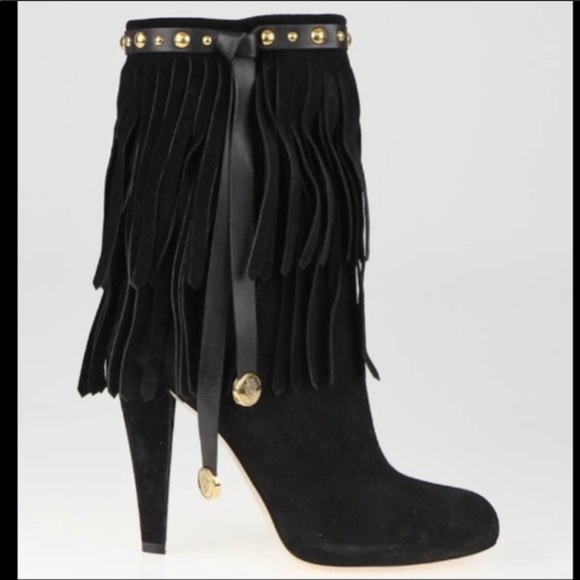 Gucci suede fringe Devandra runway boots - Picture 1 of 12